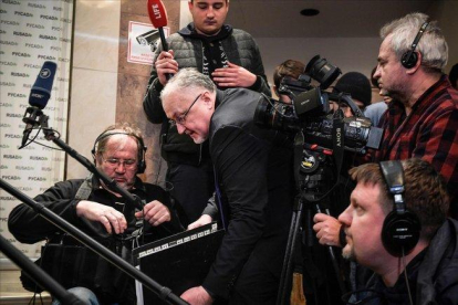 El responsable de la RUSADA, Yuri Ganus, en una rueda de prensa.-ALEXANDER NEMENOV (AFP)