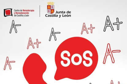 Gráfico con el mensaje de SOS a los donantes de los grupos A+ y A-. E.P.