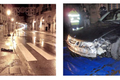 Imagen de la zona del accidente y estado del vehículo.-POLICÍA LOCAL