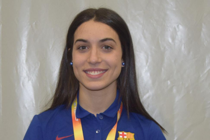 Eva Santidrián posa con la medalla de plata.-