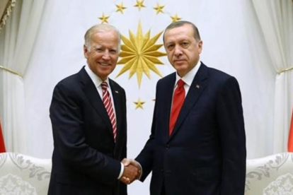 Encuentro entre Recep Tayyip Erdogan y Joe Biden en Ankara.-KAYHAN OZER / AFP