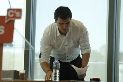 El líder de Ciudadanos, Albert Rivera, este sábado en unas jornadas de su partido sobre corrupción.-DAVID CASTRO