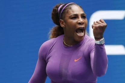 Serena celebra un punto en Nueva York.-EFE / EPA/ JOHN G. MABANGLO