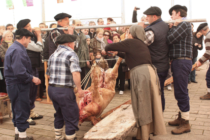 Valle de Mena rememora la matanza tradicional del cerdo. ECB