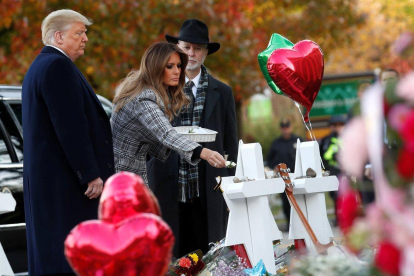 Trump y Melania, anoche, en Pittsburgh-Kevin Lamarque// REUTERS