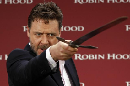 Imagen de archivo del actor Russell Crowe durante la presentación de la película 'Robin Hood'.-DAVID CASTRO
