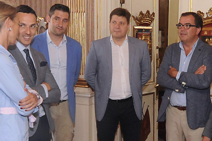 Félix Sancho, Albano Martínez,Nacho Martínez y EduardoOrtiz, durante un acto oficial.-ISRAEL L. MURILLO