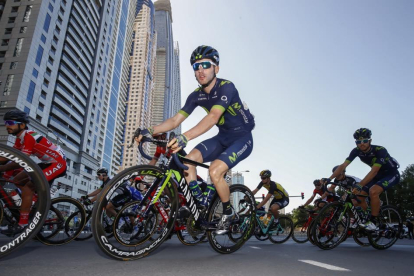 Carlos Barbero durante el Tour de Dubai.-MOVISTARTEAM.COM