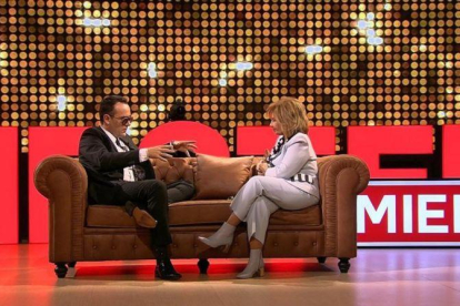 Risto Mejide con María Teresa Campos, primera invitada de la nueva temporada de Chester.-MEDIASET