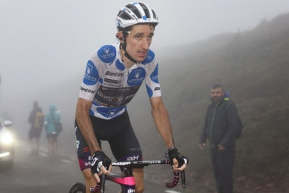 Victor Langellotti, con el maillot de la montaña. SPRINT CYCLING AGENCY / BURGOS BH