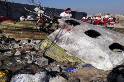 Restos del avión ucraniano derribado por Irán.-EUROPA PRESS