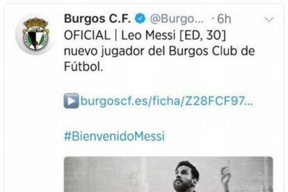 Cartel de la cuenta del Burgos CF.-