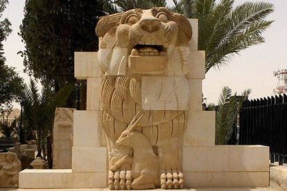 La estatua del león, del siglo I a.C., que el Estado Islámico ha destruido en Palmira (Siria).-Foto: MAPPO / WIKIPEDIA