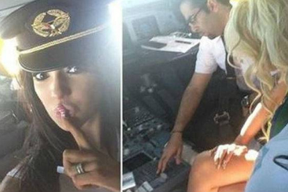 Las imágenes que la modelo Chloe Khan grabó en la cabina del avión.-