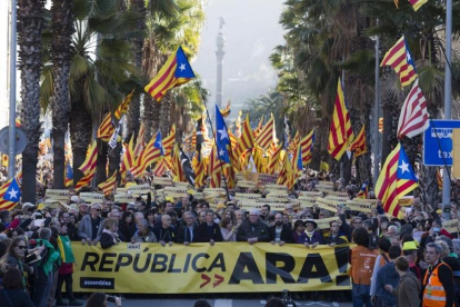 Manifestación de la ANC en Barcelona, este domingo.-ALBERT BERTRAN
