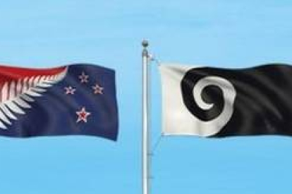 Los cuatro diseños definitivos propuestos por Nueva Zelanda para cambiar su bandera.-Foto: BBC NEWS