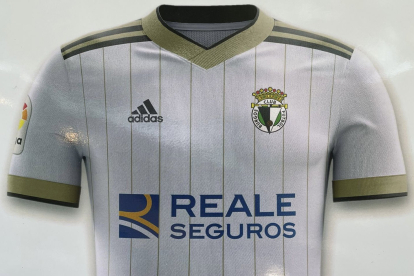 Imagen de la nueva camiseta del Burgos CF. TWITTER / @sgpulgar