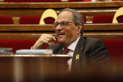 Quim Torra en el Parlamento catalán.-ALBERT BERTRAN