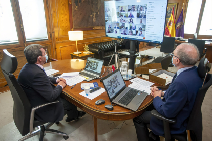 Imagen del Pleno de la Diputación telemático. SANTI OTERO
