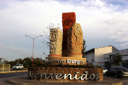 Recibimiento al territorio de Burgos en el estado mexicano de Tamaulipas.