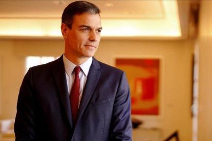 Pedro Sánchez en la Moncloa-JOSE LUIS ROCA
