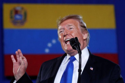 El presidente estadounidense vinculó en su discurso lo que ocurre en Venezuela, un país hecho una ruina por la desacreditada ideología socialista.-REUTERS