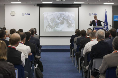 La Agencia Espacial Europea conmemorara el 40 aniversario de la estación de seguimiento de satélites y los 10 años transcurridos desde la inauguración de la antena de espacio profundo de Cebreros. En la foto el director de Operaciones y Vuelos Espaciales -Ical