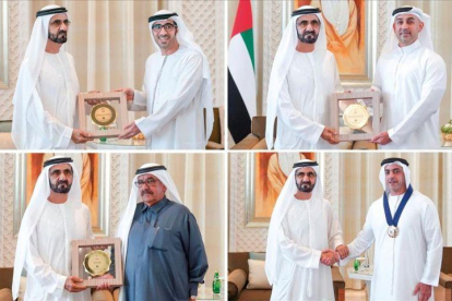 Los galardonados, todos hombres, de los premios de igualdad.-DUBAI MEDIA OFFICE