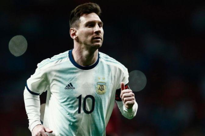 Messi, en el amistoso que perdió Argentina en el Wanda ante Venezuela.-AFP / BENJAMIN CREMEL