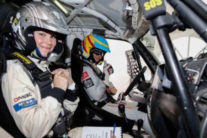 La piloto burgalesa Cristina Gutiérrez, con la copiloto noruega Engan, lograron el mejor tiempo de las participantes en la última jornada-ECB