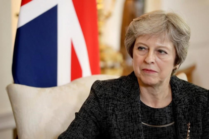 La primera ministra británica, Theresa May, en su residencia de Downing Street. /-POOL