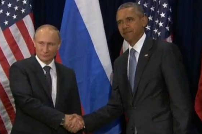 Saludo entre Obama y Putin en la ONU-ATLAS