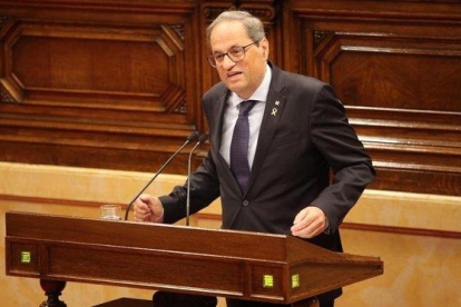 El Presidente Quim Torra comparece en el Parlamento.-RICARD CUGAT