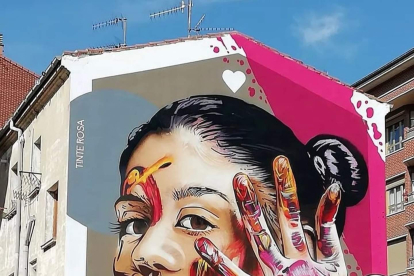 Grafiti creado por Tinte Rosa en Miranda de Ebro. TINTE ROSA