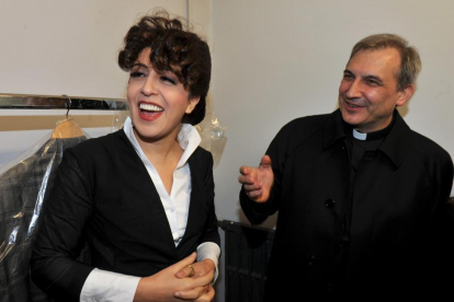 Francesca Chaouqui y Lucio Vallejo Balda, en una imagen de archivo.-UMBERTO PIZZI (AFP)