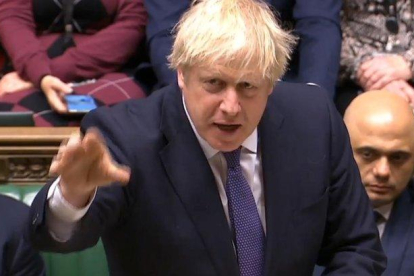 El primer ministro británico, Boris Johnson, en el Parlamento.-AFP