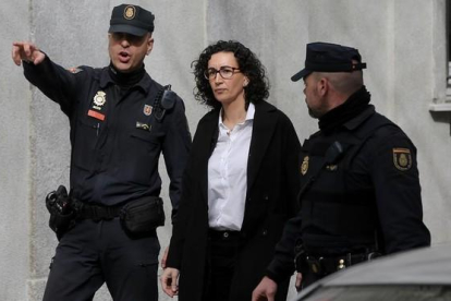 Marta Rovira a su llegada al Tribunal Supremo.-/ JUAN MANUEL PRATS