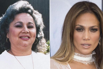 La narcotraficante Griselda Blanco y, a la derecha, Jennifer Lopez.-