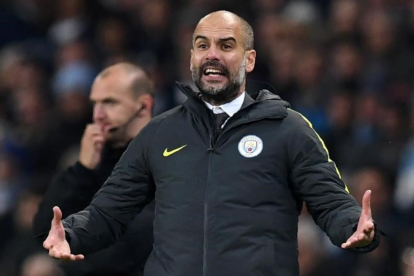 Pep Guardiola, en un partido del Manchester City.-AFP / PAUL ELLIS