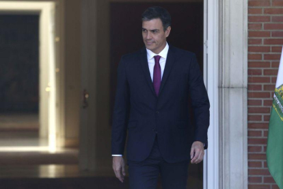 Pedro Sánchez en La Moncloa.-DAVID CASTRO