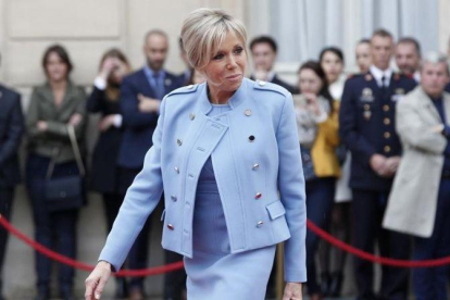 Brigitte Macron, en la ceremonia inaugural del Elíseo.-AFP / THIBAULT CAMUS