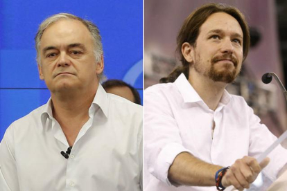 El eurodiputado popular, González Pons y el secretario general de Podemos, Pablo Iglesias-