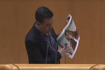 El senador de Compromís, Carles Mulet, durante su intervención en el Senado.-