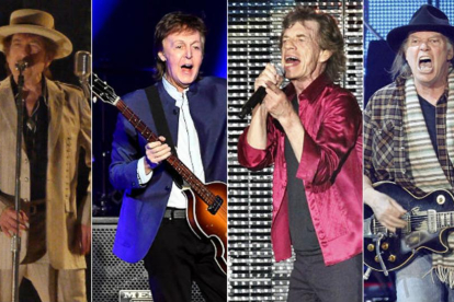 Bob Dylan, Paul McCartney, Mick Jagger y Neil Young podrían tocar juntos el próximo octubre en el llamado festival del siglo.-