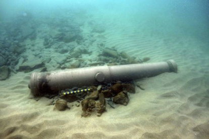 Restos de uno de los navíos de la flota con la que el rey español Felipe II quiso invadir Inglaterra hace más de 400 años.-Foto: EFE