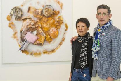 La pareja de artistas Megumi Kitazu y Jesús Gómez acercan al CAB su proyecto a largo plazo ‘Haggish Flash’.-ISRAEL L. MURILLO