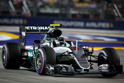 Rosberg, durante la carrera del Gran Premio de Singapur-EFE