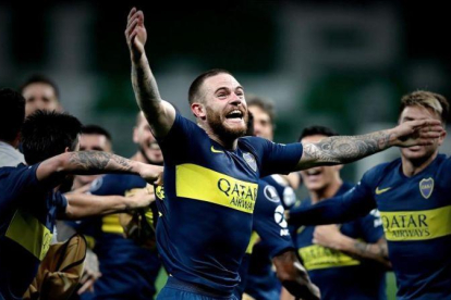 Los jugadores de Boca Juniors celebran la clasificación para la final de la Copa Libertadores-EFE / FERNANDO BIZERRA
