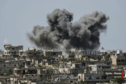 Imagen de los bombardeos en Siria.-AP