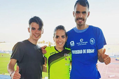 Pablo Sánchez, Lidia Campo y Dani Arce en Huelva-ECB